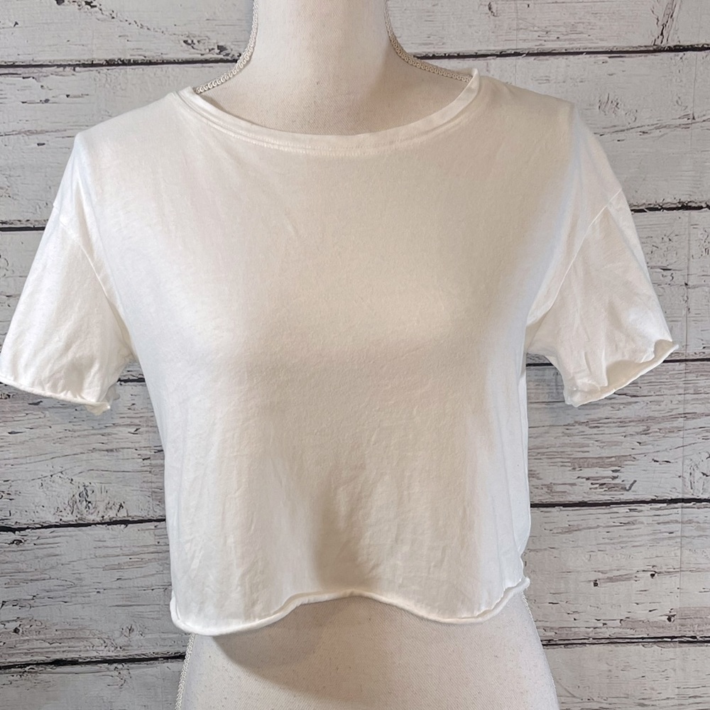 WILD FABLE T-Shirt Cropped 100% Cotton White-Small